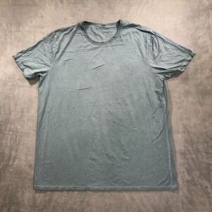 lululemon T Shirt Men's L / XL Blue Garment Dyed Short Sleeve Casual